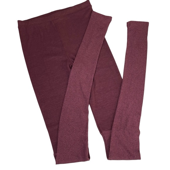 Free People Intimately Knit Stretch Legging Maroon - Picture 6 of 6